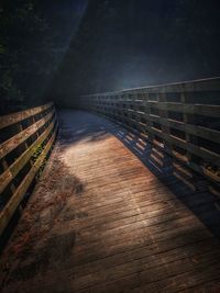 View of footbridge in forest