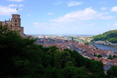 Aerial view of city and buildings