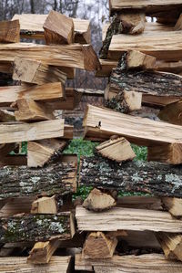 Full frame shot of logs