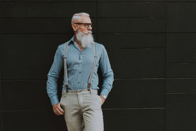 Senior hipster wearing casual in city