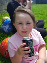 Cute girl playing in park