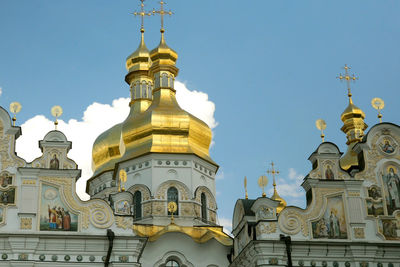 Orthodox christian monastery. golden domes of cathedrals and churches. 