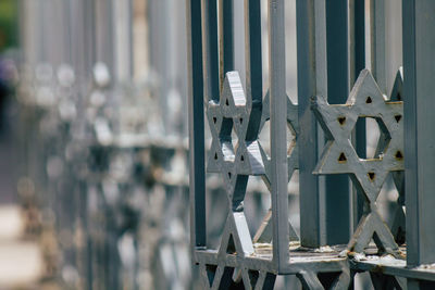 Close-up of metal gate