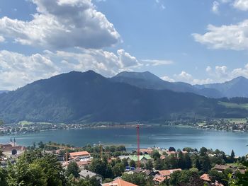 Scenic view of lake against mountains