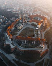 High angle view of city street