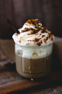 Close-up of coffee on table