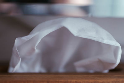 Close-up of empty paper on table