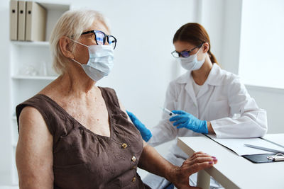 Midsection of woman working