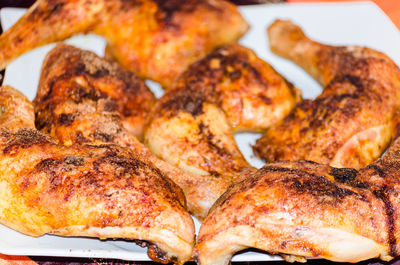 Close-up of chicken wings in plate