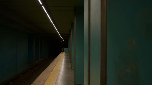 Empty corridor along walls