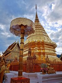 Low angle view of traditional building against sky