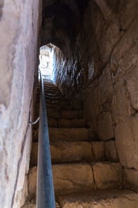 Low angle view of staircase in old building