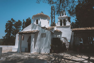 Exterior of temple against clear sky