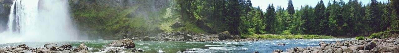 Scenic view of waterfall