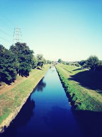 Scenic view of calm lake against clear sky