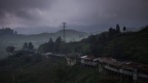Panoramic view of landscape and mountains against sky