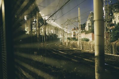 Railroad tracks in city