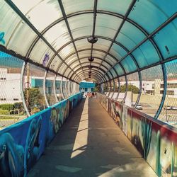 View of empty footbridge