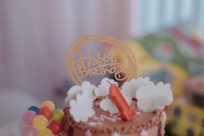 Close-up of dessert on table