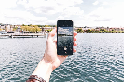 Cropped image of man in water