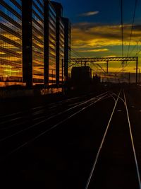 Railroad tracks at sunset