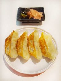 Close-up of served food in plate
