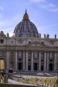 Saint peter basilica against a blue sky - vatican city