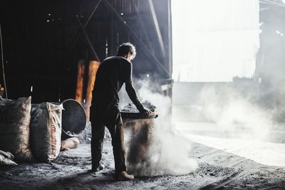 Worker working at construction site