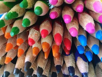 Close-up of multi colored pencils