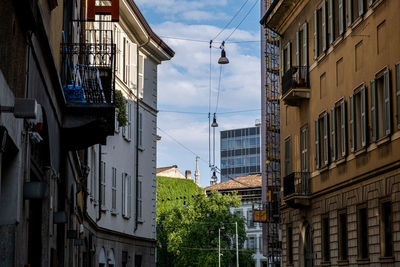 Low angle view of buildings in city