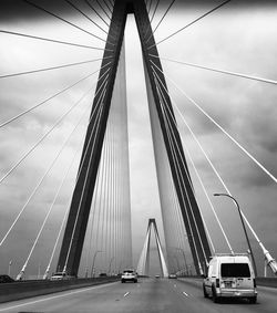 View of suspension bridge against sky