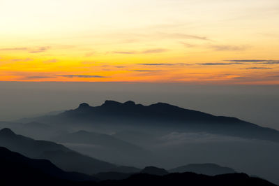 Scenic view of dramatic sky during sunset