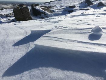 View of snow covered land