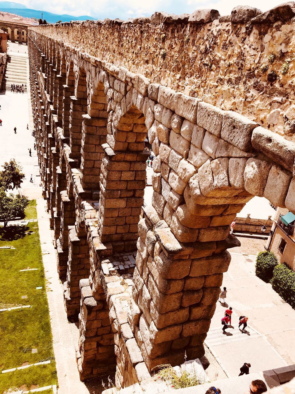 HIGH ANGLE VIEW OF OLD RUIN BUILDING