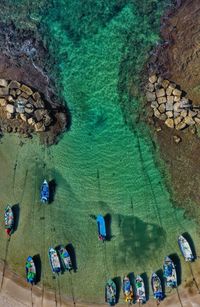 High angle view of beach