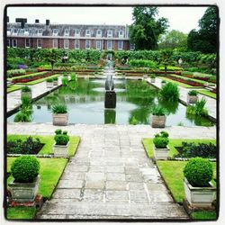 Fountain in formal garden