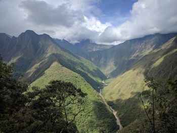 Scenic view of mountains against sky
