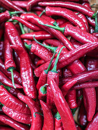 Full frame shot of red chili peppers