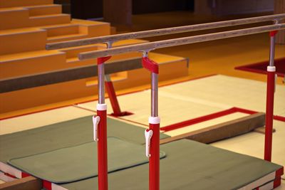 High angle view of parallel bars