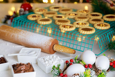 Close-up of food on table