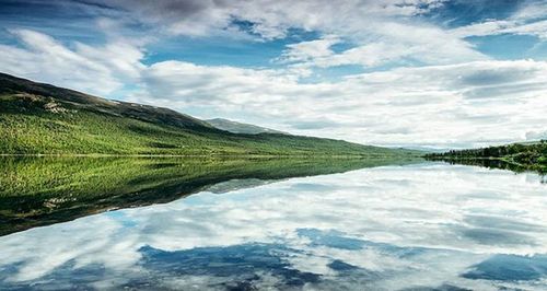 Scenic view of landscape against cloudy sky