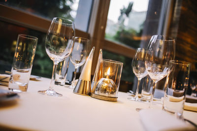 Close-up of place setting at restaurant