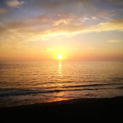Scenic view of sea during sunset