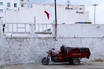 Cart against wall