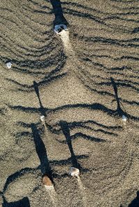 High angle view of shadow on floor