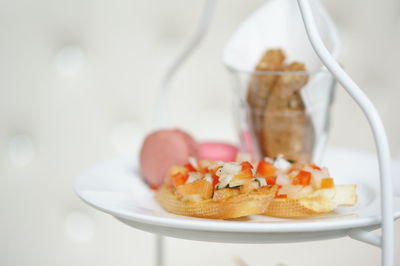 Close-up of food in plate on table