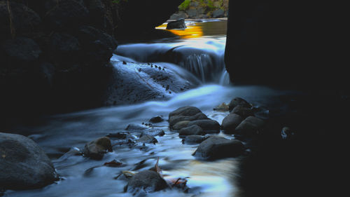 Scenic view of waterfall