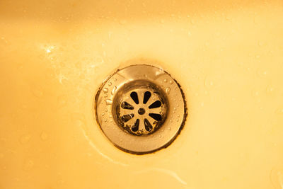 Close-up of wet sink