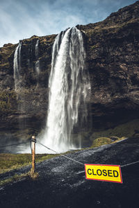 Scenic view of waterfall