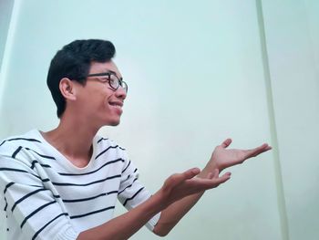 Young man looking away